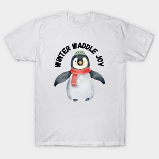 Winter Waddle Joy, Winter, Christmas humor T-Shirt